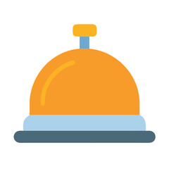 Orange and light blue flat illustration of service bell