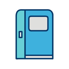 Flat design blue notebook with place for sticker label
