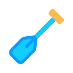 Blue and Yellow Paddle Icon on Black Background Illustration