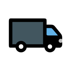 Simple illustration of a delivery truck against black background