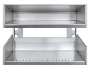 Stainless steel shelf white isolated generative AI