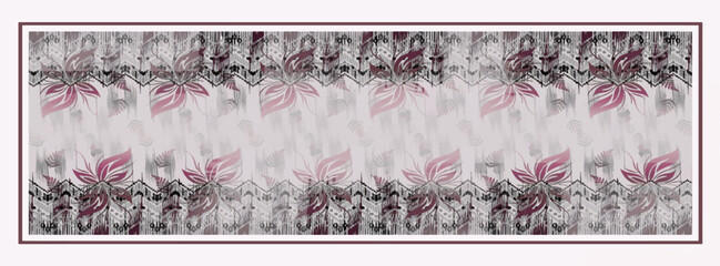 digital silk scarf design with seamless textile pattern © remember
