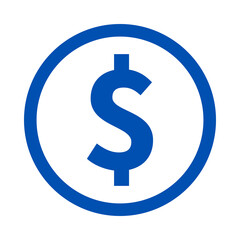 Blue dollar coin icon vector design representing financial transactions and digital currency  concept for online payments investment banking and ecommerce