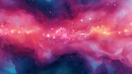 Vibrant digital circuit in cosmic nebula