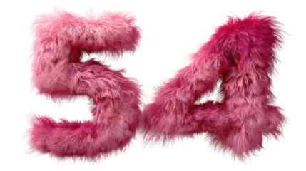 Pink Four and Five Number Digits Isolated on Clean White Background for Educational, Creative, and Numerical Design Concepts