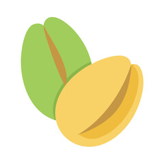 Two pistachios simple flat illustration on white background