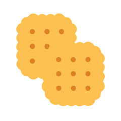 Two golden crackers against black backdrop flat illustration style