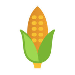 Isolated colorful corn on the cob simple vector icon