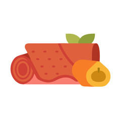 Stylized flat illustration of fruit leather and apricot