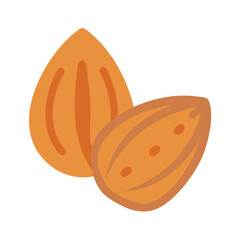 Minimalist almond illustration on white background for versatile designs