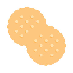 Two peanut butter sandwich crackers on a white background