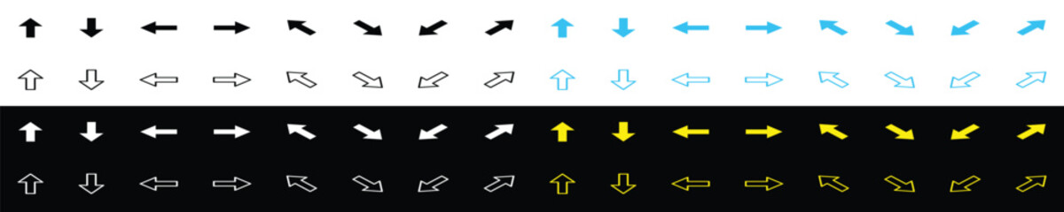 Universal Navigation Arrow Icon Set - Directional Symbols.