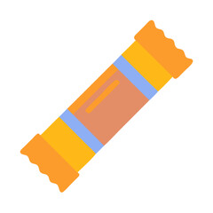 Isolated Flat Graphic of Candy Bar against Black Backdrop