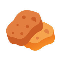 Two isometric sponge illustrations stacked against white background design