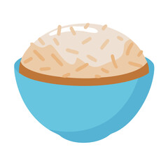 Stylized bowl of rice simple clean vector art