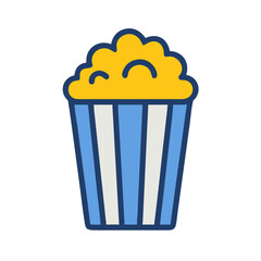 Cartoon popcorn bucket isolated on white background illustration