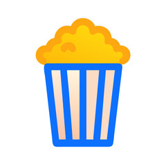 Stylized Popcorn Bucket Illustration with Bold Colors and white background