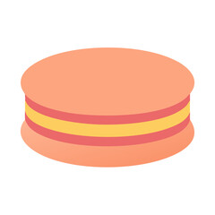 Flat design icon of pastel colored macaron on white