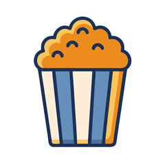 A cartoon popcorn box on a white background image