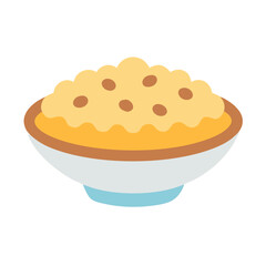 Vector graphic of food in bowl on white background