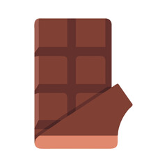 Flat design graphic of chocolate bar on white background