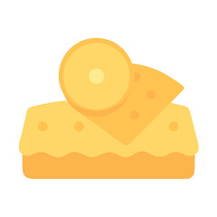 Minimalist flat design of a delicious looking sponge cake