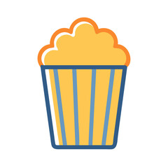 Abstract popcorn bucket graphic isolated on white background image