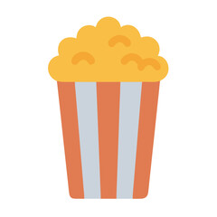 Stylized popcorn bucket illustration with striped pattern design