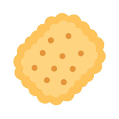 Illustration of a single cookie with scalloped edges and holes