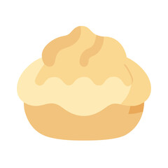 Cartoon tan cream puff with simple flat design style