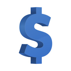 Fototapeta premium Illustrative blue dollar sign vector with 3D effect finance and money symbol representing wealth commerce and financial transactions on an isolated background