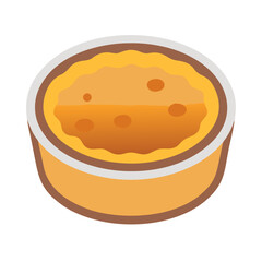 Flat illustration of pudding dessert in a bowl