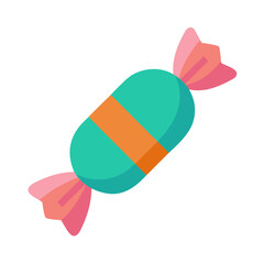 Stylized wrapped candy vector graphic on a white background