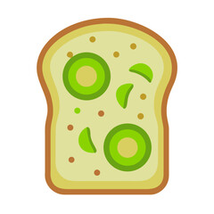 Minimalist avocado toast illustration with flat design aesthetic