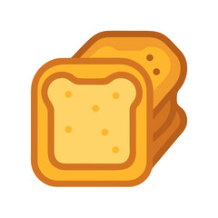 Stack of toast bread slices on white background illustration