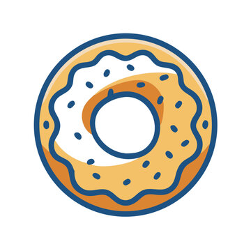 Graphic style illustration of a delicious donut with toppings