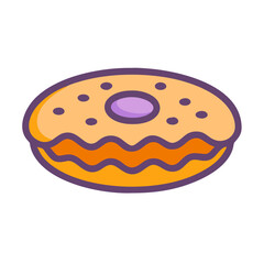 Isolated doughnut with frosting and sprinkles on white background