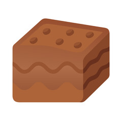 Delicious brownie cake illustration in flat design style