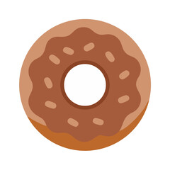 Delicious donut with chocolate frosting and sprinkles graphic