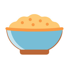 Stylized bowl of food against a white background