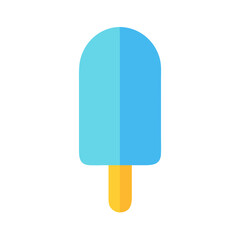 Blue popsicle illustration with stick on white background design