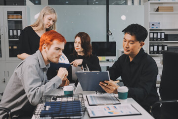 Multiracial business people having meeting