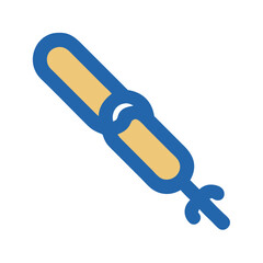 Isolated chain link illustration in blue and yellow colors