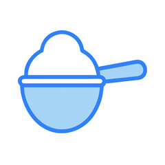 Powdered Supplement Scoop on white background, Minimalist Vector Art