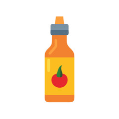 Cartoon bottle of hot sauce on a white background