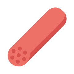 Stylized salami sausage on white background for food illustrations