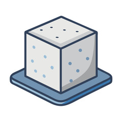 Isometric cube on a square base with rounded edges