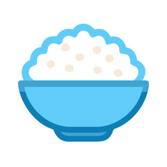 Stylized bowl of rice on a white background