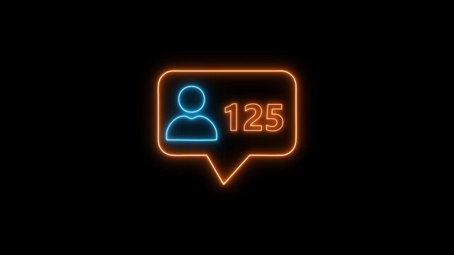 Glowing neon blue user notification icon with the number 500, featuring a bright holographic profile symbol on a dark background, perfect for social media, tech apps, and modern UI designs.