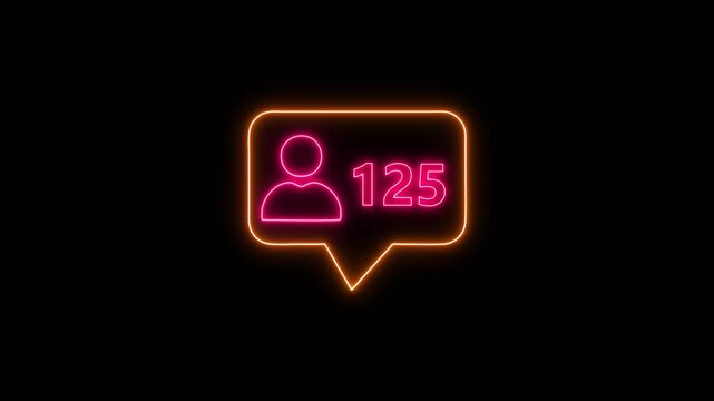 Glowing neon blue user notification icon with the number 500, featuring a bright holographic profile symbol on a dark background, perfect for social media, tech apps, and modern UI designs.